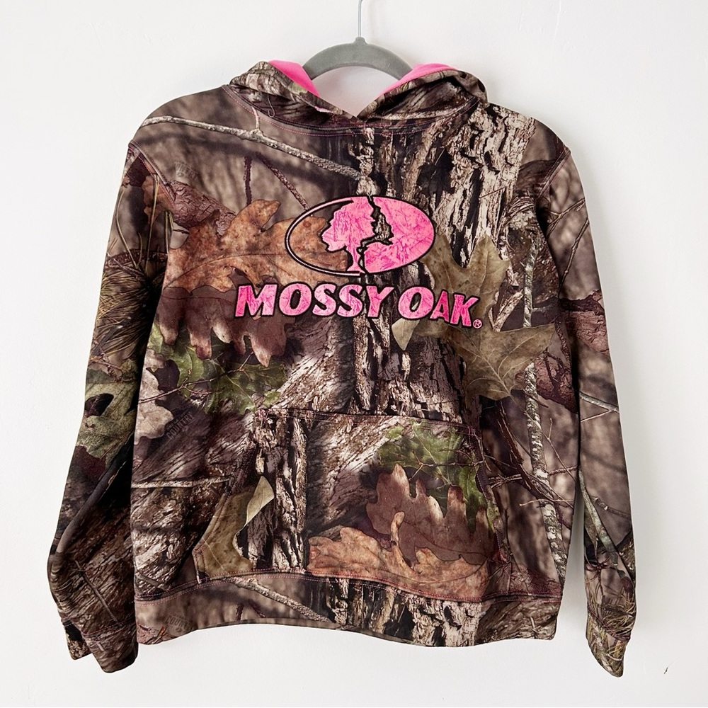 Girl’s Medium Mossy Oak Hoodie Camo Pink Sweatshirt Camouflage